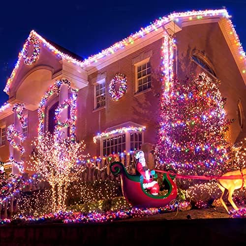 Luzes de Natal BLCTEC 300 LED 108 pés Alterando luzes da árvore de Natal com brancos quentes e multicoloridos,