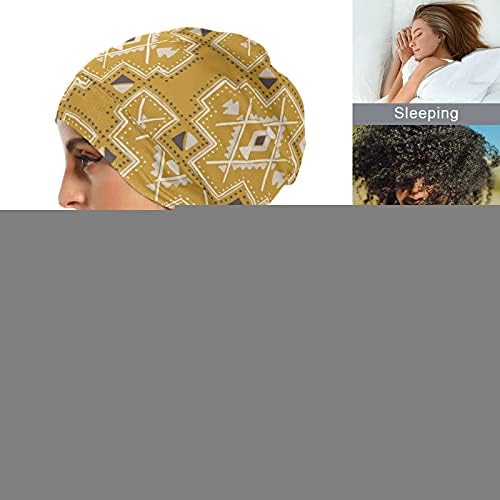 Skull Cap boné Sleep Work Hat girndia para mulheres listradas Bohemian amarelo xadrez de retalhos