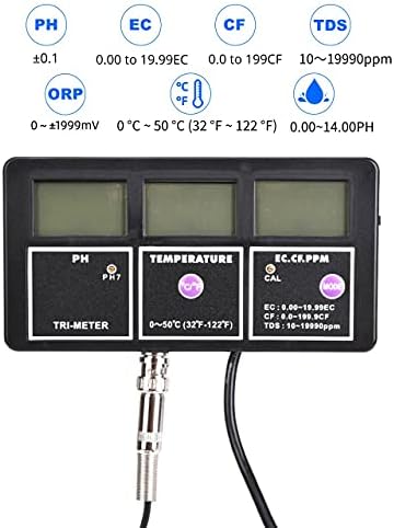 6-em-1 pH CC CF MV TDS Testador de qualidade da água, ph-116 Qualidade da água Monitor de múltiplos