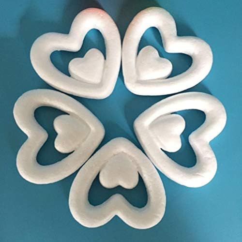 Happyyami 15pcs artesanato espuma de espuma de coração grinaldas grossas para artesanato anéis