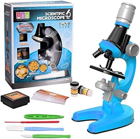 NC Kit de Microscópio Infantil Microscópio Microscópio Iniciante Kit de Ciências Infantil Os