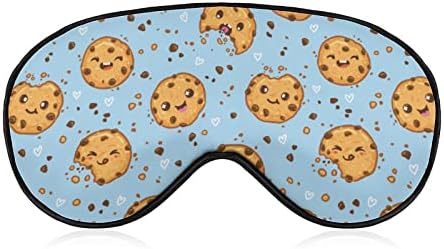 Biscoitos com chips de chocolate máscara de olho para dormir de blecaute para a noite com cinta ajustável para