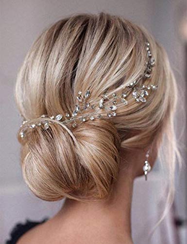 Anglacesmed Filty Crystal Hair Hair Vine Branch Rhinestone Band da cabeça Opala Capacete de casamento para