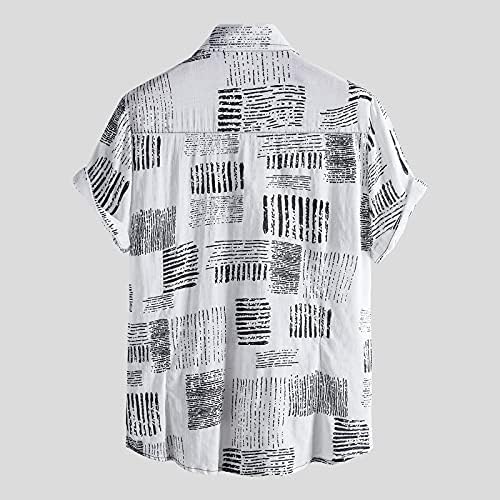 Camisa de praia havaiana Aloha para homens Retro Tie Tye Floral Graphic Sleeve Button Botão de lapela