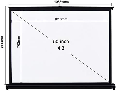 YTYZC Screen do projetor de 50 polegadas 4: 3 Manual da tela de projeção de mesa Pulpe