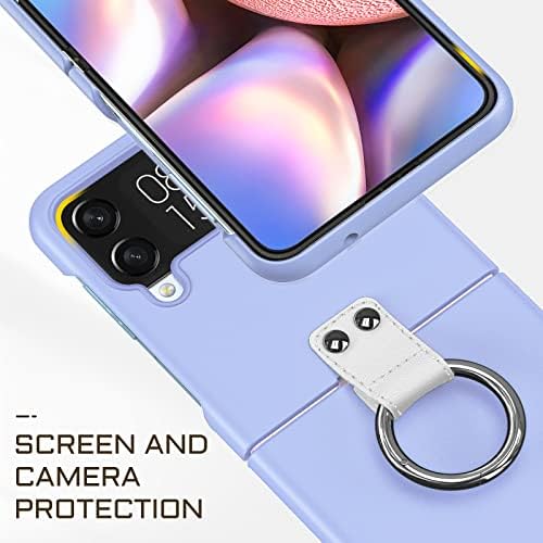 Projeto para Samsung Z Flip 4 Case Silicone, Galaxy Flip 4 Case com anel, alça de cordão destacável ajustável,