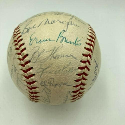 1958 A equipe do Cubs assinou a Liga Nacional de beisebol Ernie Banks JSA COA - Bolalls autografados