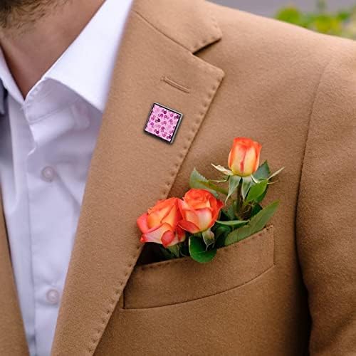 Button Pins de impressão manual da fita de câncer rosa para pinos de crachá quadrados de mochila