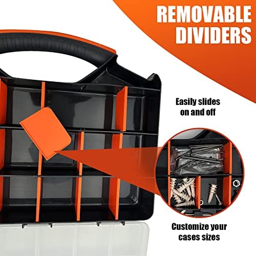 Eixo de conforto Organizador de caixa de armazenamento de plástico durável com 18 compartimentos ajustáveis