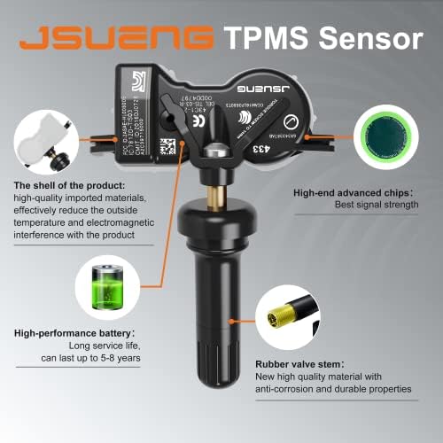 JSUENG TPMS Sensor Compatível para 2017-2021 Chrysler Pacifica, -2021 Dodge Durango, Sensor do sistema