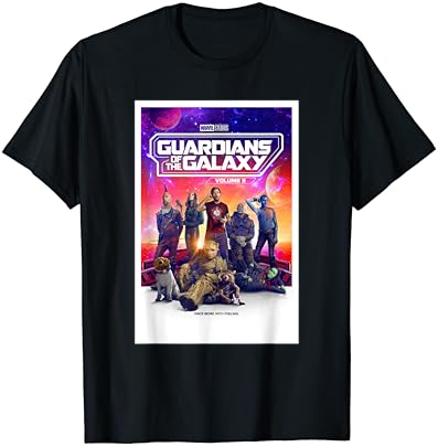 Marvel Guardiões da Galaxia vol. 3 camiseta de pôster do grupo celestial