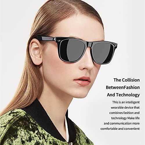 Óculos de sol inteligentes de áudio Bluetooth com alto-falante AAC para homens mulheres, foto aberta