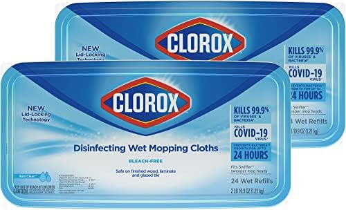 Clorox desinfetando panos de limpeza úmida, cabeças de esfregona descartáveis, esfregão de piso multi-superfície,