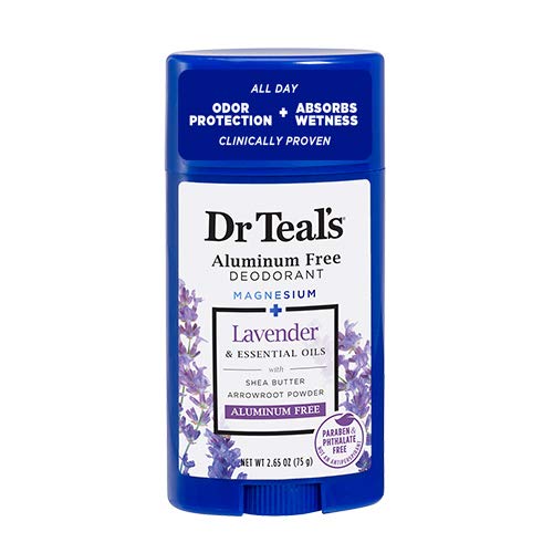Dr. Teal's Aluminium Free Desodorante - Lavanda - Paraben e Ftalato livre - 2,65 oz