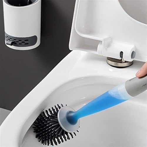 Escova de vaso sanitário zukeems pincel de silicone para banheiro pincel de vaso sanitário montado na parede