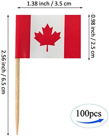 JBCD Canada Polícia de dente bandeira mini bandeiras de tampo de cupcakes canadenses
