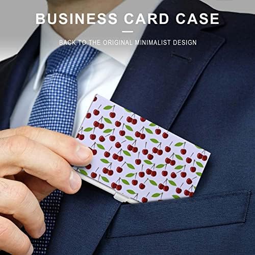 Cherry Pattern Business Id Card Titular Silm Case Profissional Metal Name Cartão Organizador de bolso