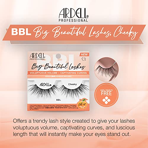 Ardell bbl Big Beautiful Lashes 962 Cheeky, com Duo Clear adesivo, 1 pacote