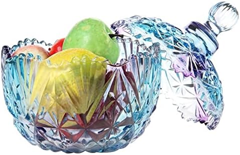 HGGDKDG com capa Candy Box Fruit Dish Desktop Storage Organização de jóias de jarras de vidro de vidro