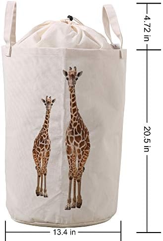 Lifecustomize a cesta de lavanderia grande cesto de girafa mamãe e bebês colapsível costas de tração