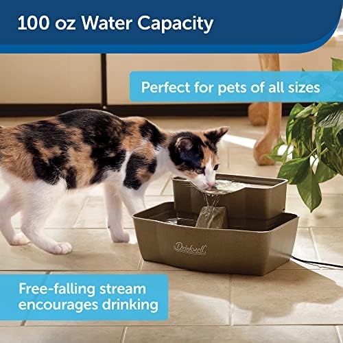 PetSafe Multi-Tier Pet Fountain-Água grande grande para gatos e cães-2 alturas para beber-Ótimo para