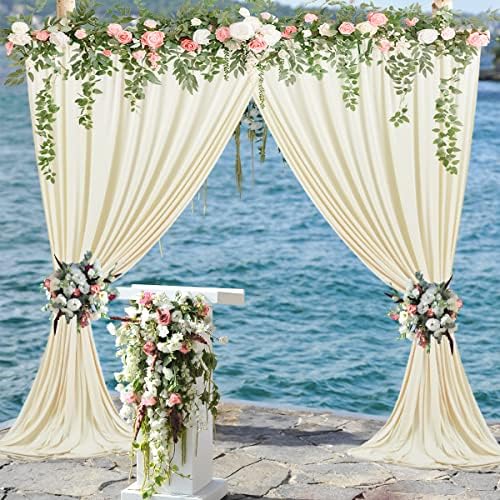 Cortina de cenário de marfim para festas de casamento rugas de photo grátis cortinas cortinas de pano de