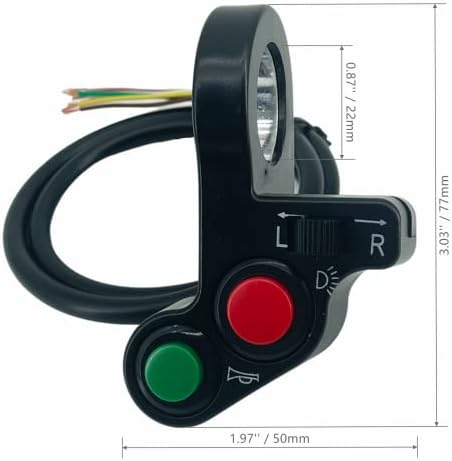 Altbet Universal ATV UTV SXS Turn Signal Horn Kit Street Kit Legal Kit Switch Thumb com luzes