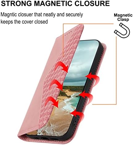 Tampa traseira do telefone Compatível com estojo de carteira Xiaomi Poco C40 com porta -crédito, capa de couro