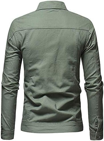 Wenkomg1 Men's Spring/Fall Jacket Shirts Botão básico para baixo