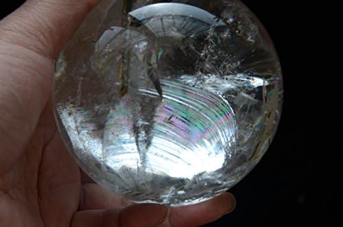 Real Tibete Himalaia Alta Altitude Turmalada Cristal Rainbow Quartz Ball Sphere Orb 3,3 polegadas