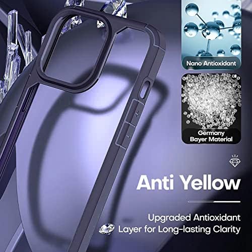 Zrfohy iPhone 14 Pro Max Clear Protective Case, anti-amarelo, à prova de choque e anti-deslizamento,