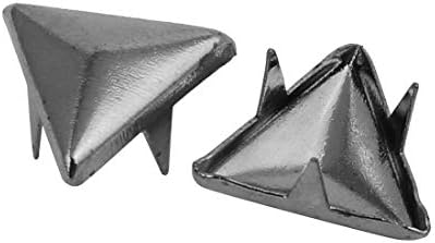 Aexit 100pcs 10mm Hardware doméstico Triângulo Brad prateado cinza para scrapbooking Modelo de artesanato