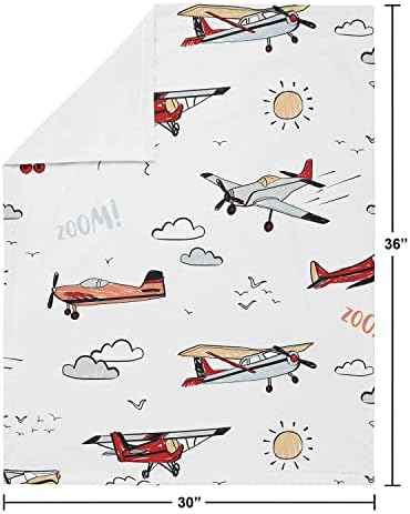 Sweet JoJo projeta o cobertor de avião de avião vintage que recebe um swaddle de segurança para o carrinho