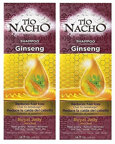 2x tio nacho ginseng shampoo geleia real reduz a perda de cabelo/la caida del cabello