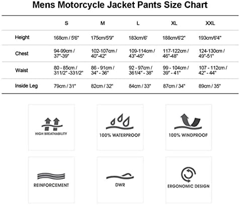Montgear Motorcycle Rain Suit para homens jaqueta impermeável e calça com fita refletiva de alta visibilidade