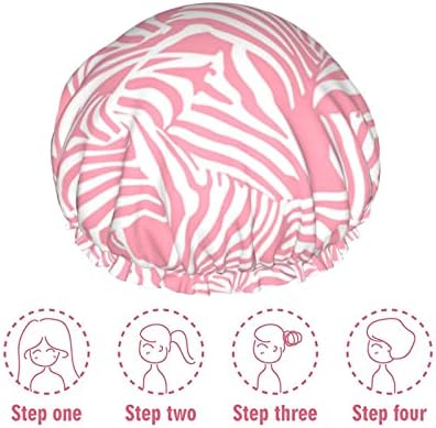 Textura de padrão sem costura rosa com tampa de chuveiro à prova d'água da zebra com design reversível