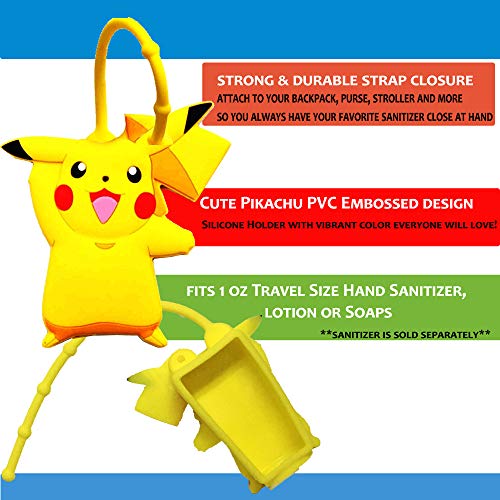 Suporte para desinfetante para as mãos Cute Pikachu Hand Sinitizer Holder para Backpack, para uma caixa