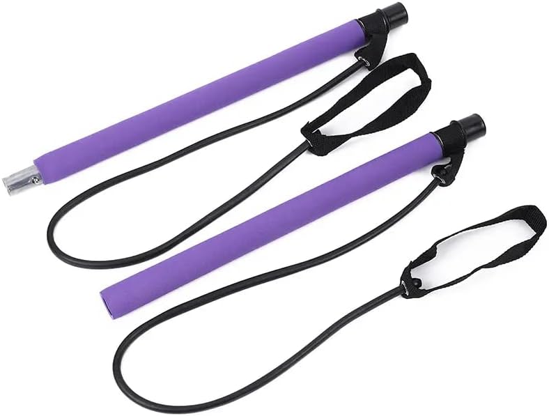 Kit de barra de pilates com banda de resistência portátil para treino de ginástica em casa yoga