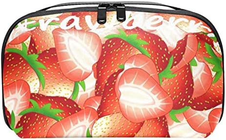 Bolsa de maquiagem Strawberry Zipper Bolsa Travel Organizador cosmético para mulheres e meninas