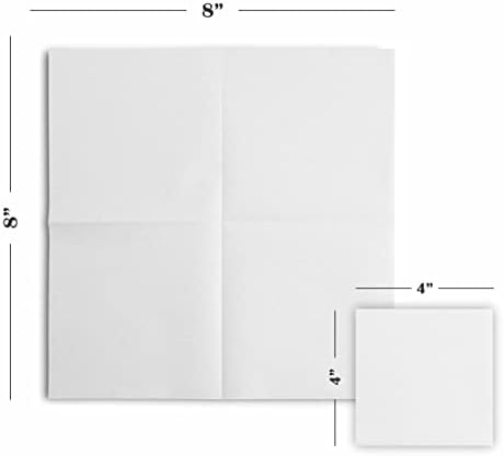 Nudores de coquetel branco descartáveis ​​papel - 4 x 4 de linho de linho de ponta de linho