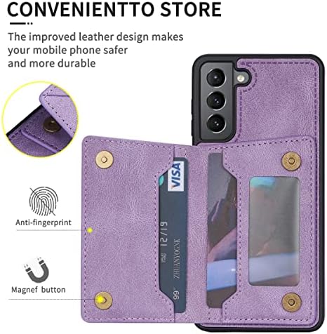 Caixa Galaxy S22 5G, Design para Samsung S 22 Casos de telefone da carteira com protetor de tela PU PU Leather