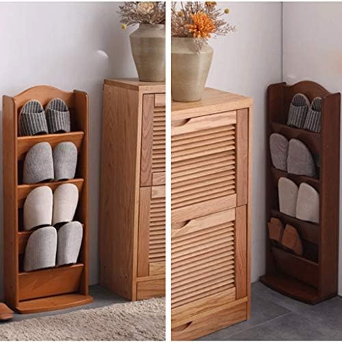 Quul prateleira rack simples chinelos estáveis ​​cabine de armazenamento de madeira maciça, para corredores