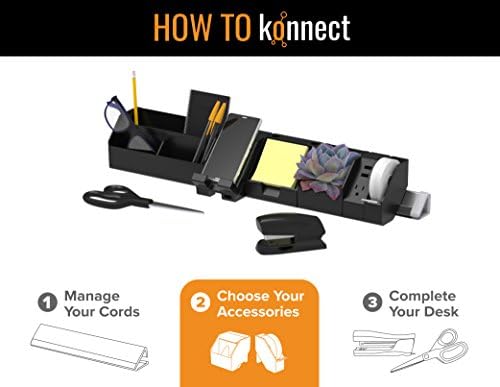 Bostitch Konnect ™ USB Charging Phone Stand, Atroding vertical ou horizontal, preto