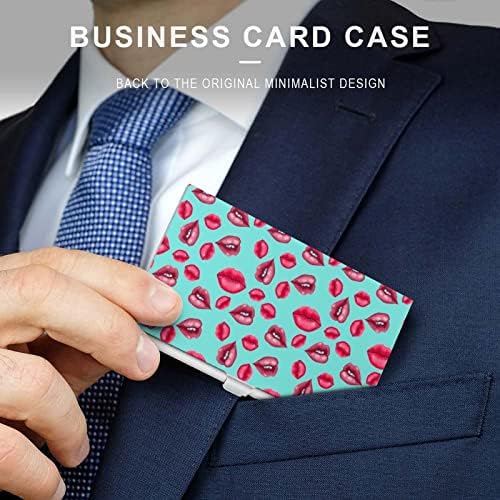 Red Lips Funny Business Id Nome Card Titulares Caixa de proteção Organizador de Clamshell For Men