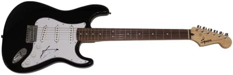 Jared Leto assinou autógrafo em tamanho real Black Fender Stratocaster Guitar Electric A W/ James Spence Authentication