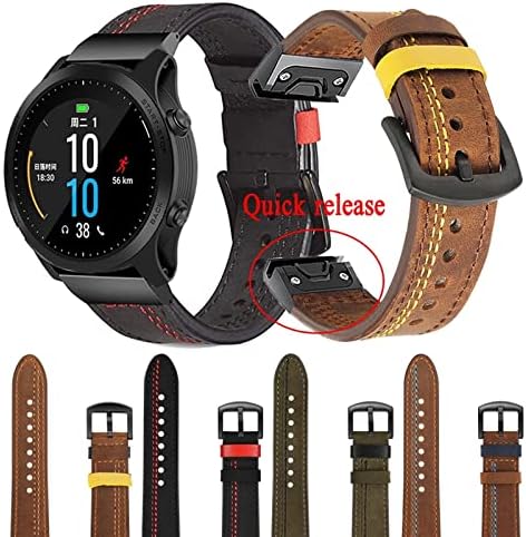 Gikos Sport Leather Watch Band Strap for Garmin Fenix ​​6x 6 Pro 5x 5 Plus 3 HR 935 945 22 26mm EasyFit