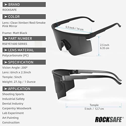 Os óculos de segurança de rocksafe 1/2/5 pares encontram lente Ansi Z87.1 Anti-Fog, grande anti-arranhão