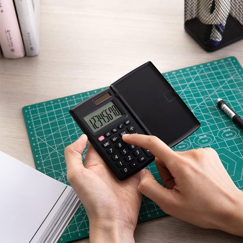 Calculadora portátil de xwwdp Mini calculadora pequena capa de 8 dígitos Bateria de energia solar dupla (cor: