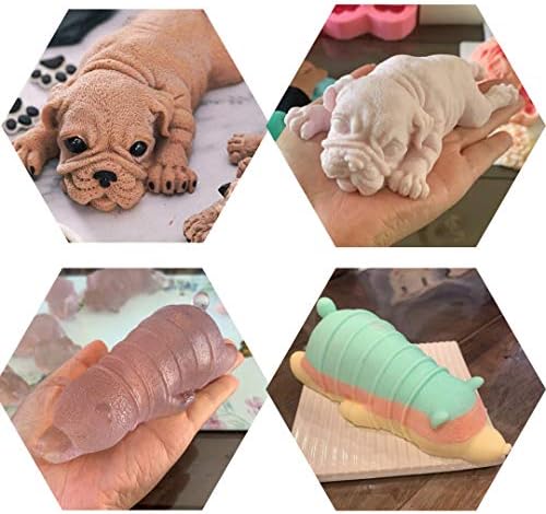 JJMG 3D Silicone Mold Shar Pei Cão e moldes de animais de urso polar para ideia de presente de bricolage,