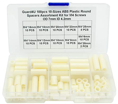 Guard4U 120pcs Kit de sortimento de espaçadores redondos de plástico de 12 sizes para parafusos M5